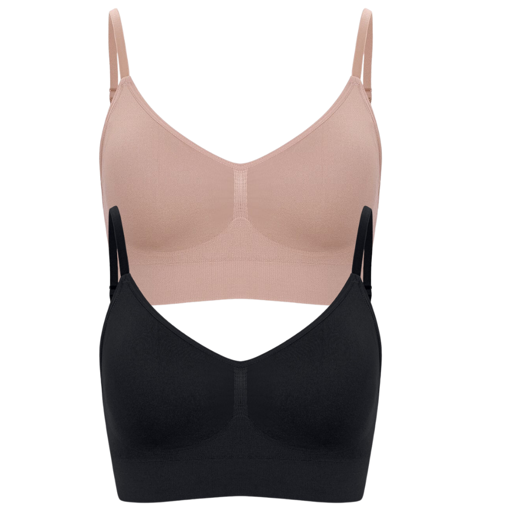 Everyday Seamless Bra 2-Pack (Chai/Pitch Set)