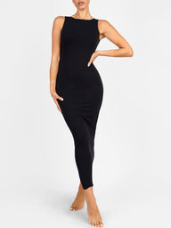 Ribbed Sleeveless Long Shaping Dress