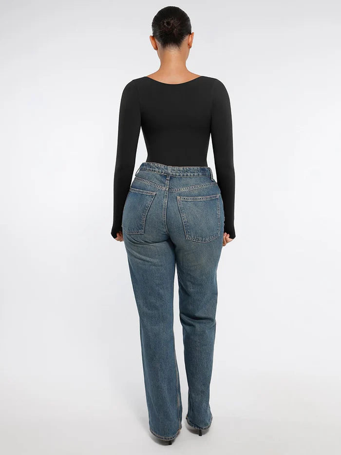 Flex Long Sleeve Thong Bodysuit