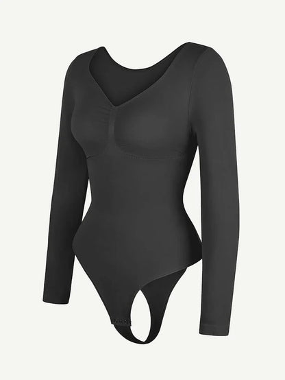 Flex Long Sleeve Thong Bodysuit